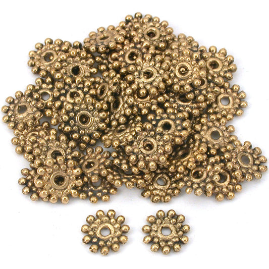 Bali Spacer Flower Antique Gold Plated Beads 8.5mm 60Pcs Approx.