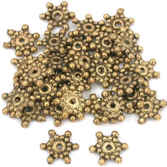 Bali Spacer Flower Antique Gold Plated Beads 12mm 30Pcs Approx.