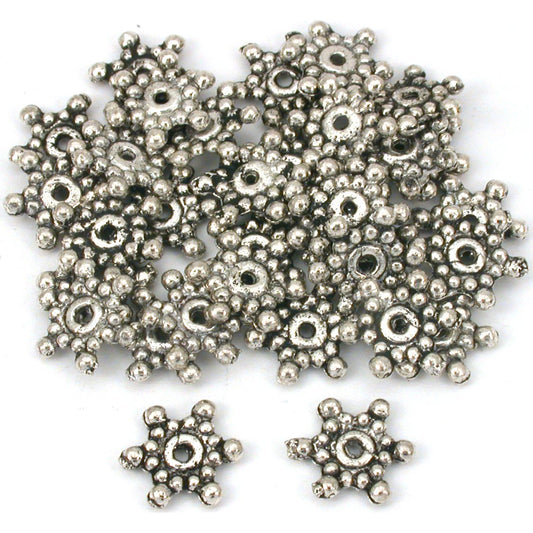 Bali Spacer Flower Beads Antique Silver Plated 12mm 30Pcs Approx.