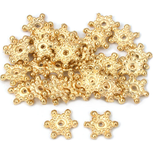 Bali Spacer Flower Gold Plated Beads 12mm 30Pcs Approx.