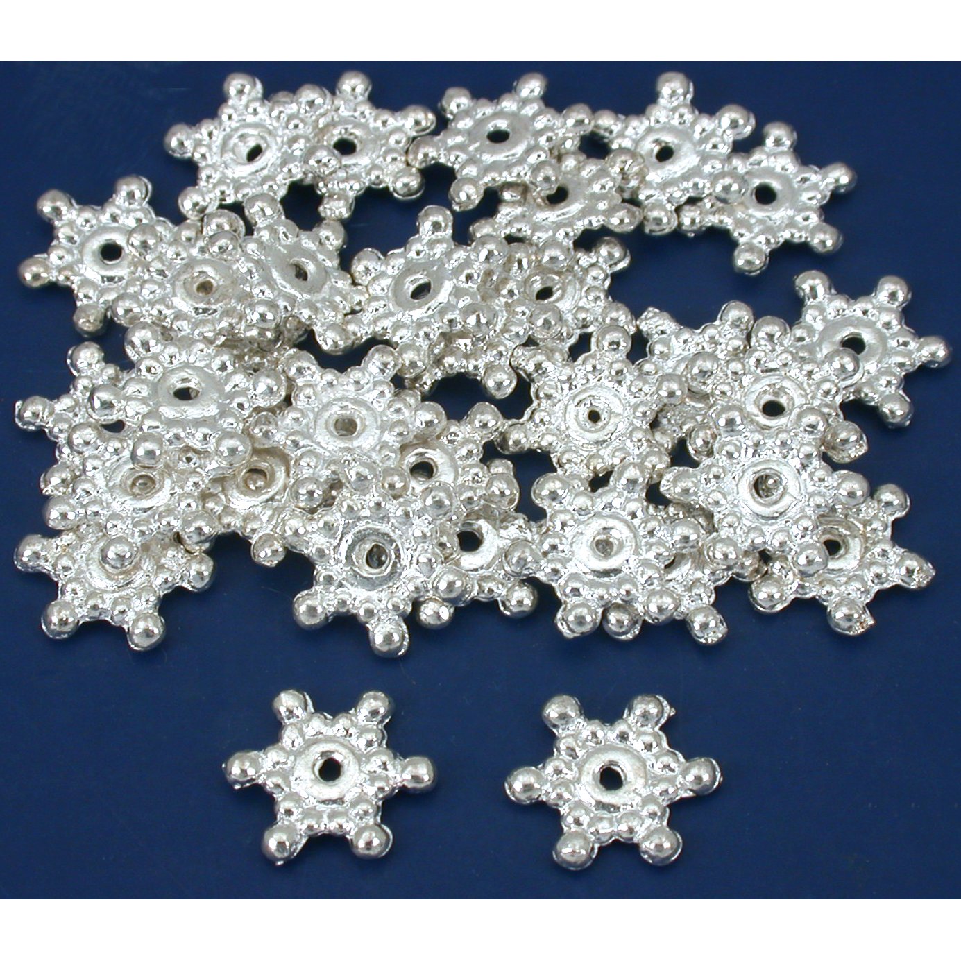 Bali Spacer Flower Beads Silver Plated 12mm 30Pcs Approx.