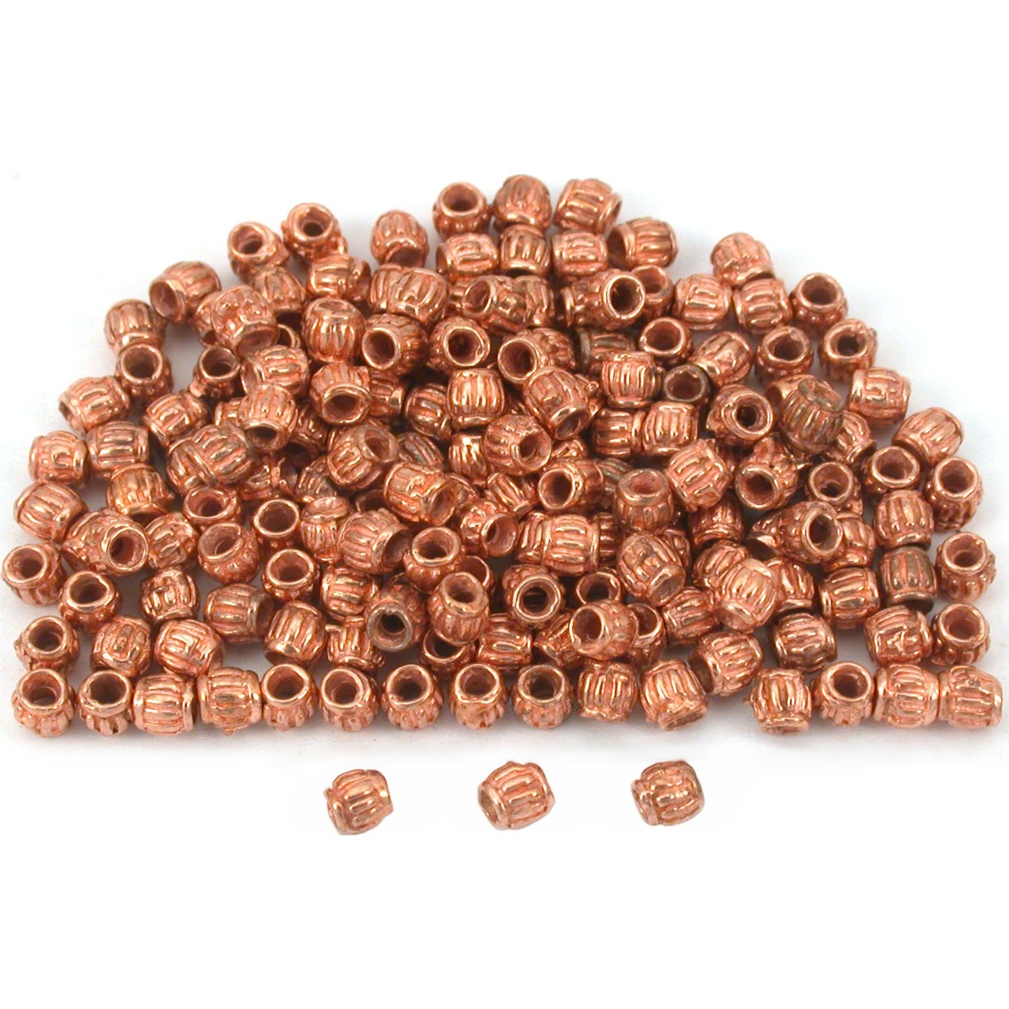 Bali Tube Copper Plated Beads 3mm 160Pcs Approx.