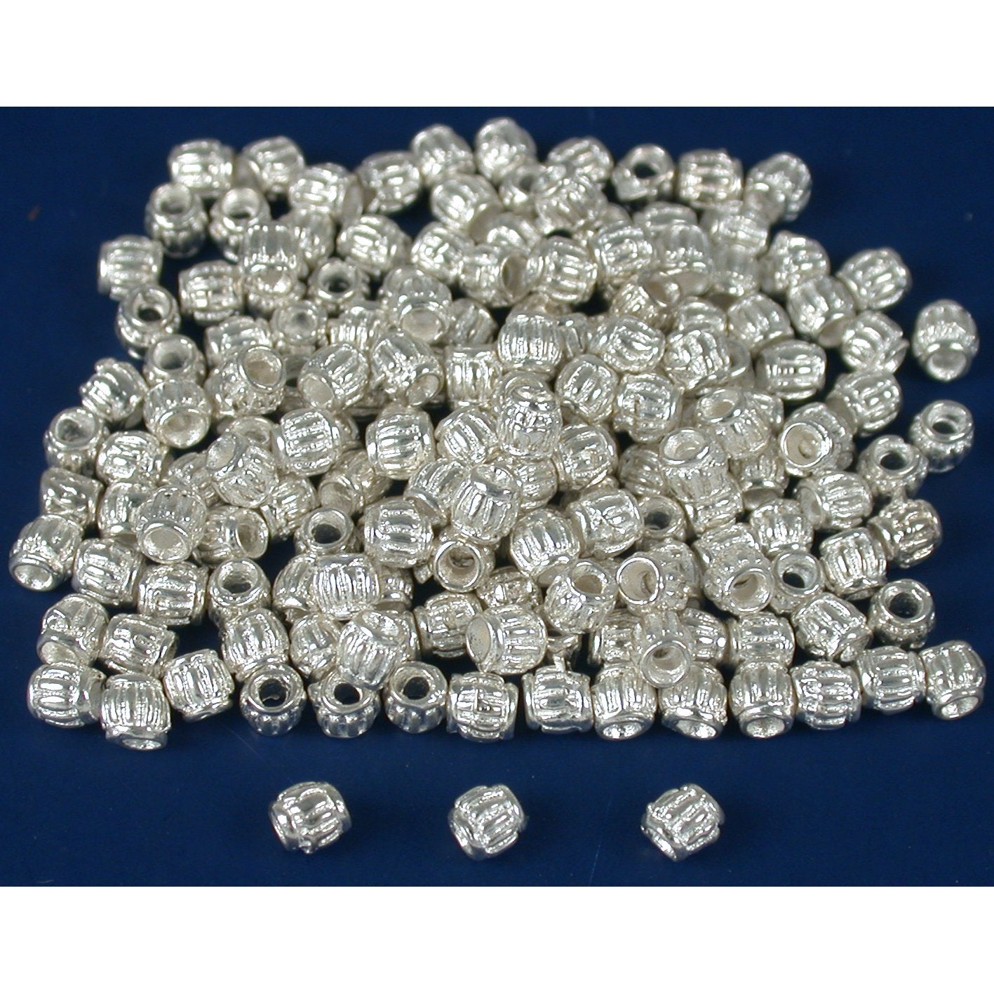 Bali Tube Beads Silver Plated 3mm 160Pcs Approx.