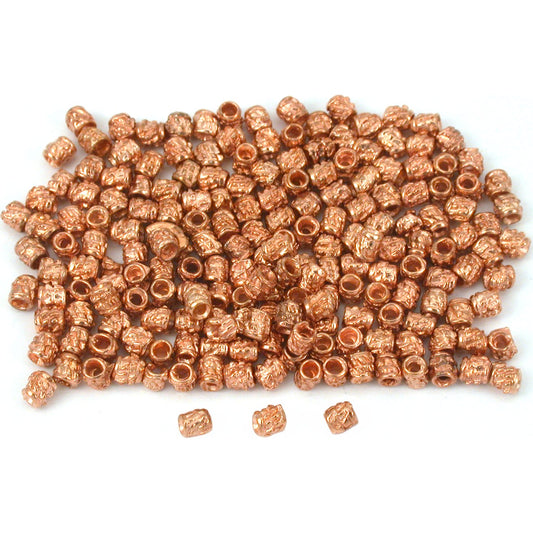 Bali Tube Copper Plated Beads 3mm 185Pcs Approx.