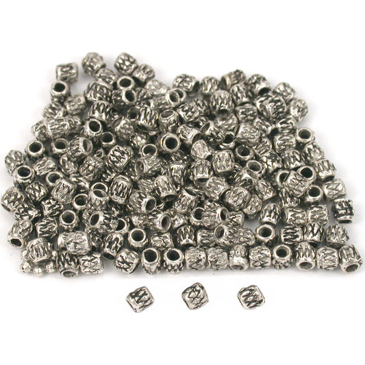 Bali Tube Beads Antique Silver Plated 3mm 175Pcs Approx.