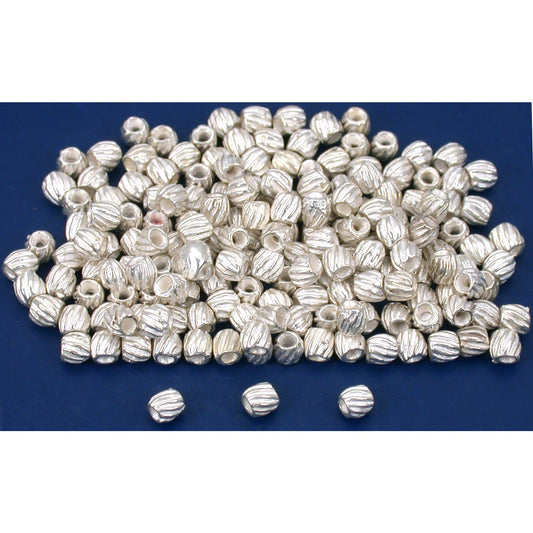 Bali Tube Beads Silver Plated 3mm 185Pcs Approx.