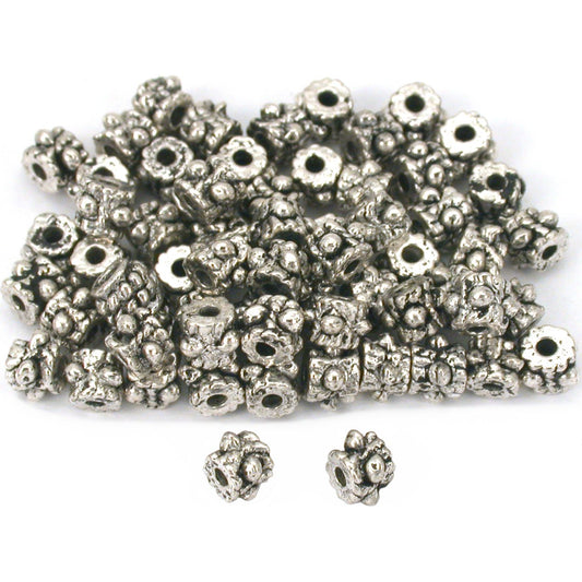 Bali Tube Beads Antique Silver Plated 3.5mm 60Pcs Approx.