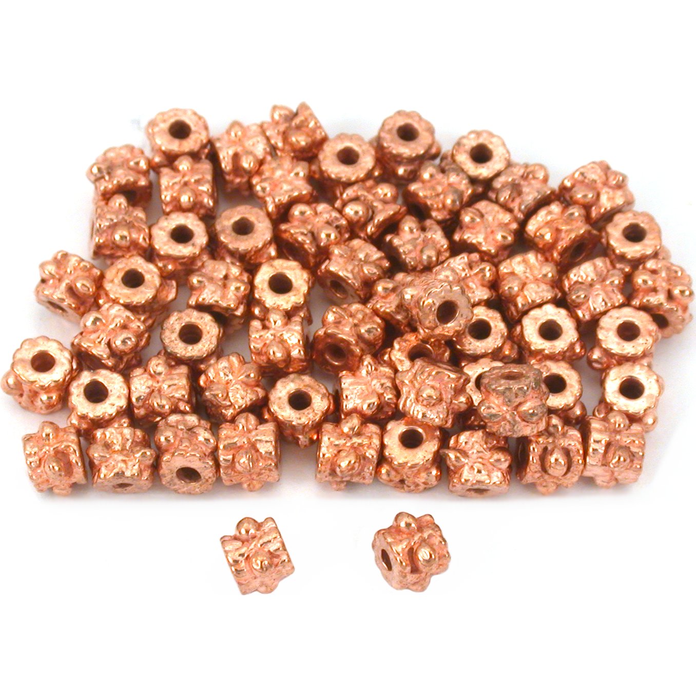 Bali Tube Copper Plated Beads 3.5mm 60Pcs Approx.