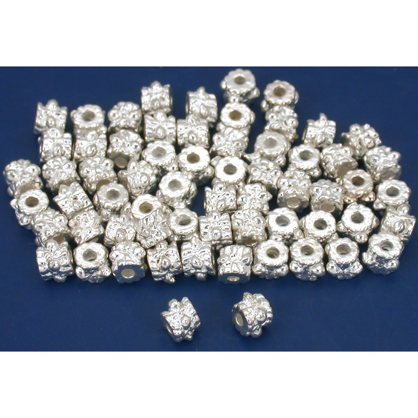 Bali Tube Beads Silver Plated 3.5mm 60Pcs Approx.