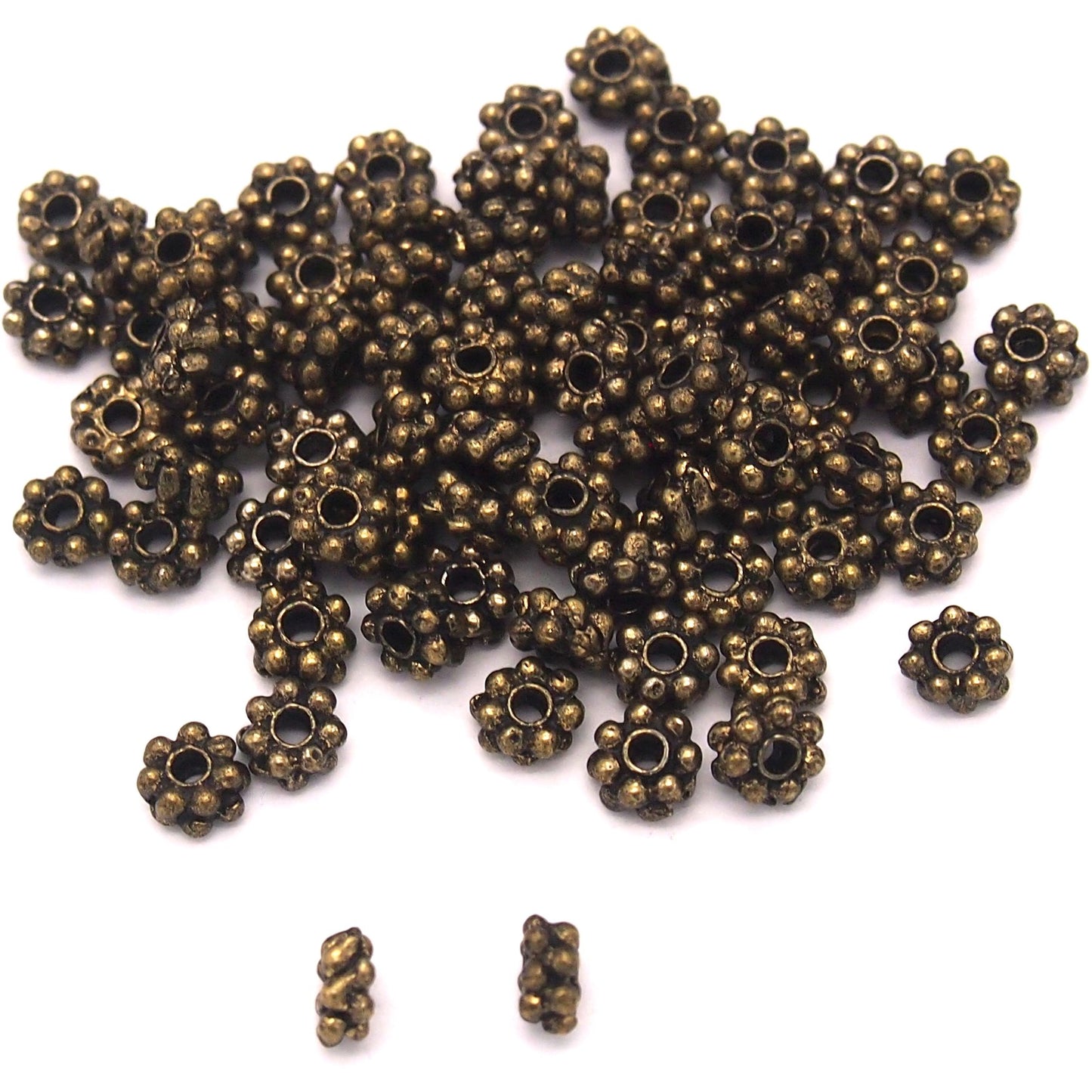Bali Spacer Daisy Antique Gold Plated Beads 5mm 80Pcs Approx.