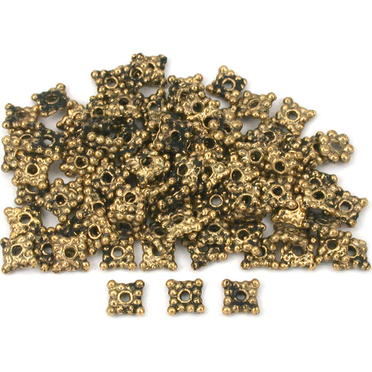 Bali Spacer Square Antique Gold Plated Beads 5mm 95Pcs Approx.