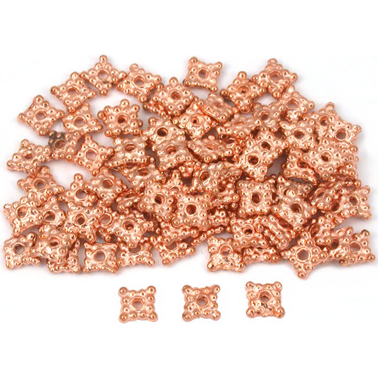 Bali Spacer Square Copper Plated Beads 5mm 95Pcs Approx.