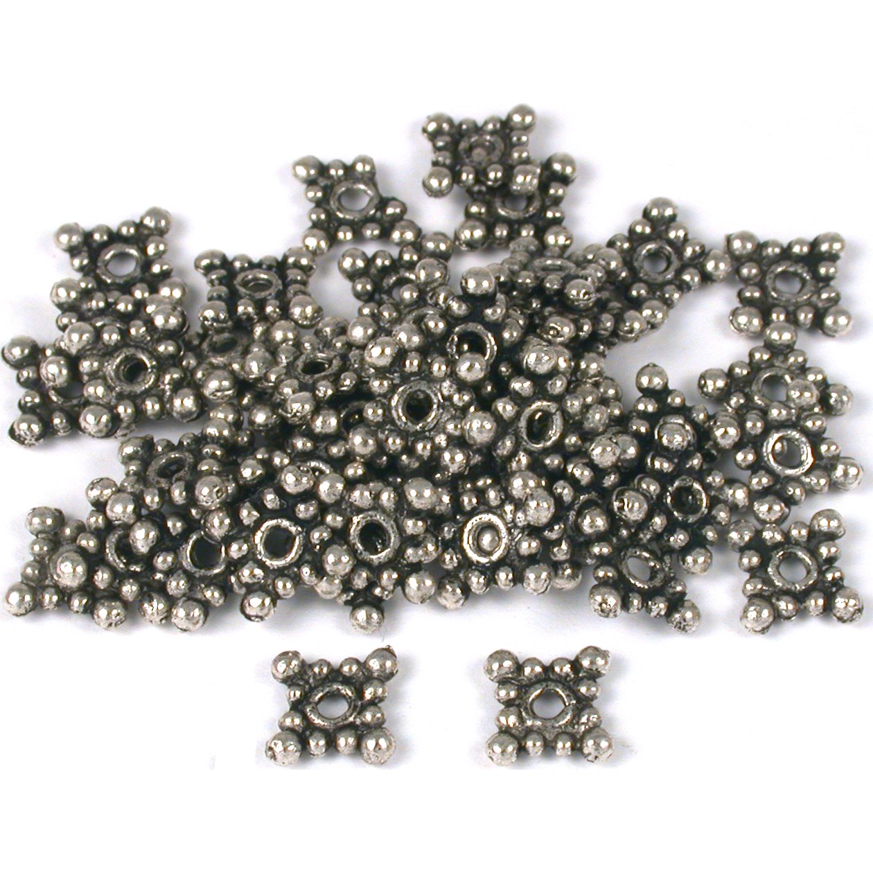 Bali Spacer Square Beads Antique Silver Plated 8mm 50Pcs Approx.