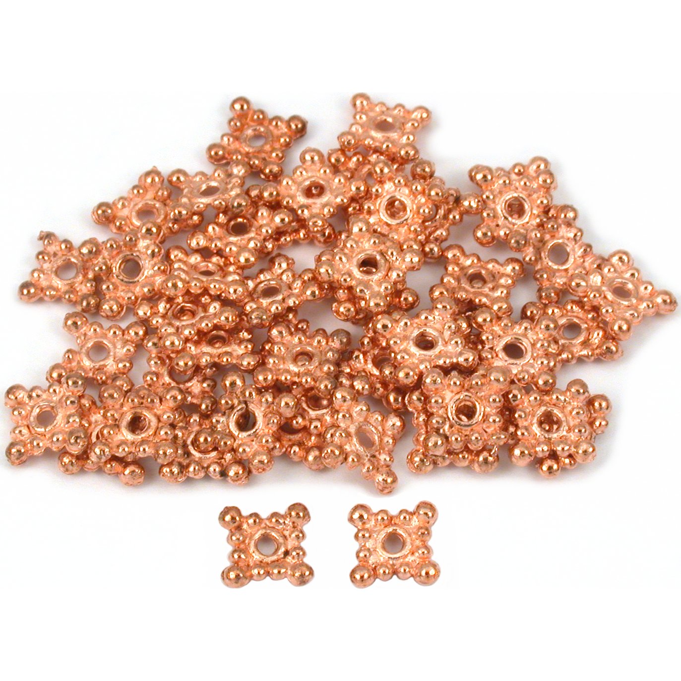 Bali Spacer Square Copper Plated Beads 8mm 50Pcs Approx.