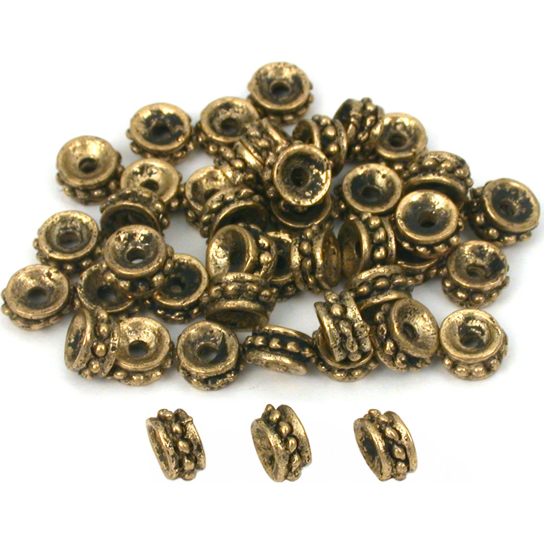 Bali Spacer Antique Gold Plated Beads 6mm 45Pcs Approx.