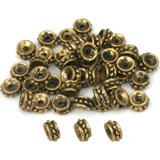 Bali Spacer Antique Gold Plated Beads 6mm 45Pcs Approx.