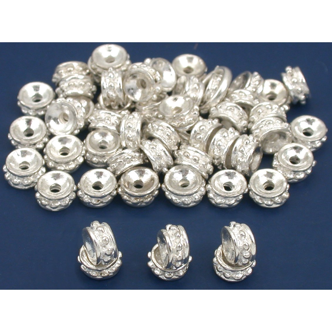 Bali Spacer Beads Silver Plated 6mm 45Pcs Approx.