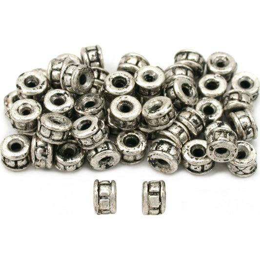 Bali Spacer Beads Antique Silver Plated 5mm 50Pcs Approx.