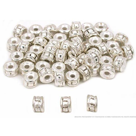 Rondelle Bali Bead Silver Plated Jewelry 5mm Approx 50