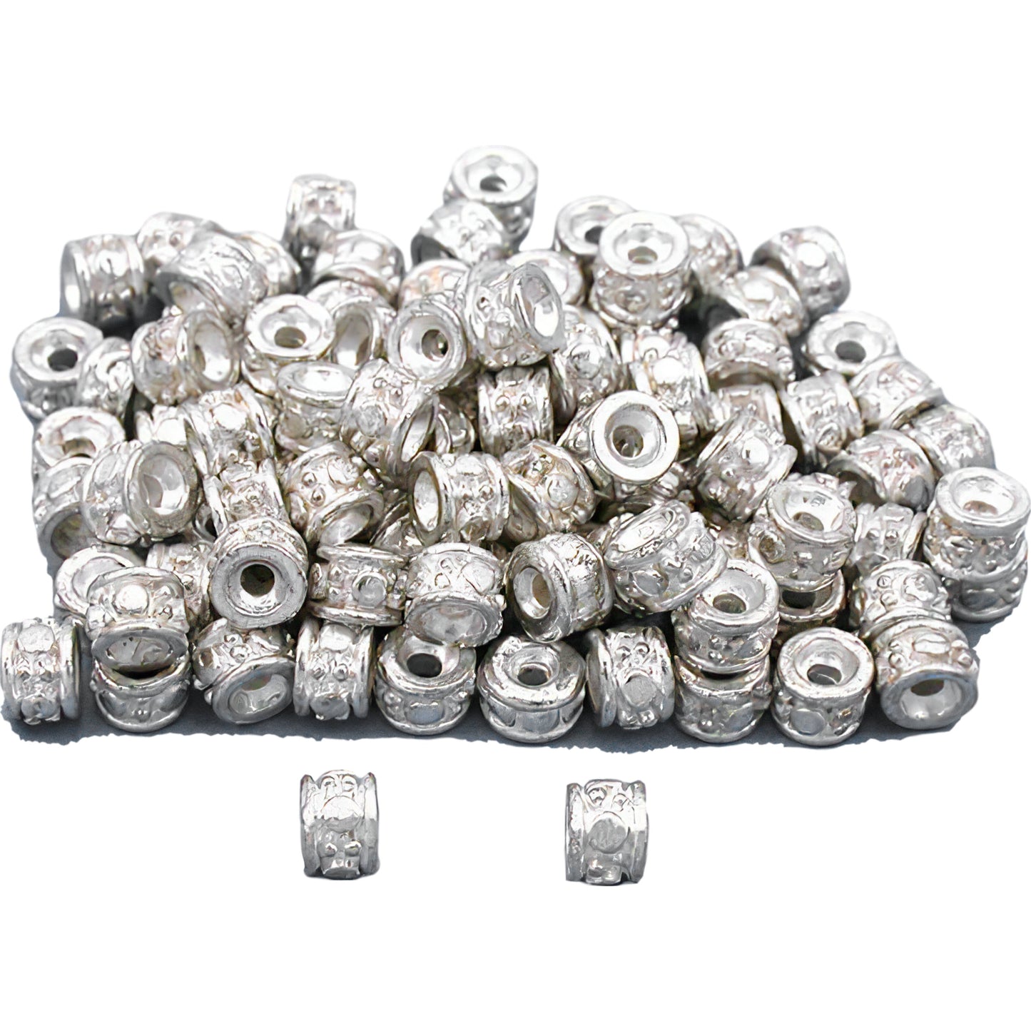 Spacer Bali Beads Silver Plated Parts 5.5mm Approx 100