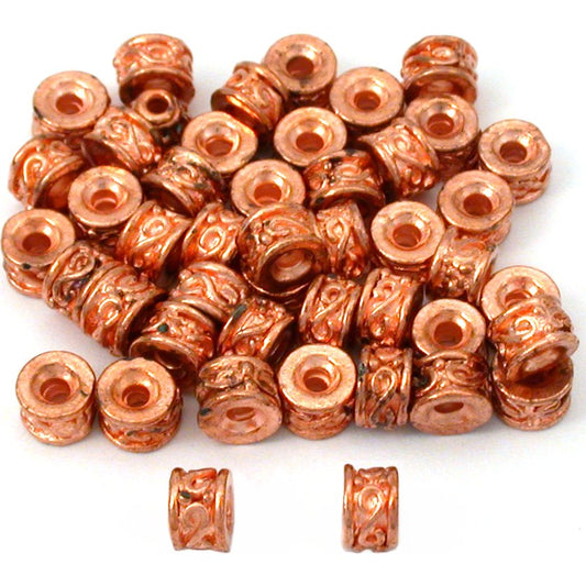 Spacer Beads Copper Plated 9mm 15 Grams 47Pcs Approx.