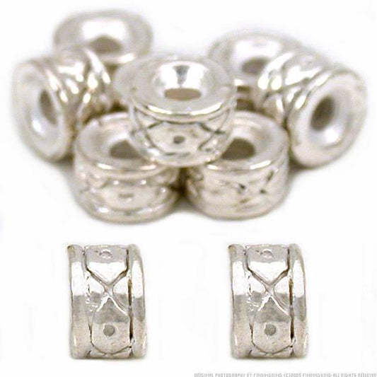 Rondelle Bali Beads Silver Plated Spacer 5mm Approx 10