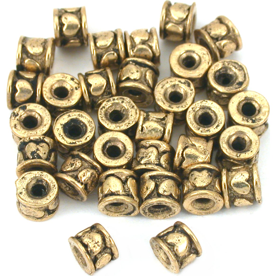 Bali Spacer Heart Antique Gold Plated Beads 5mm 30Pcs Approx.