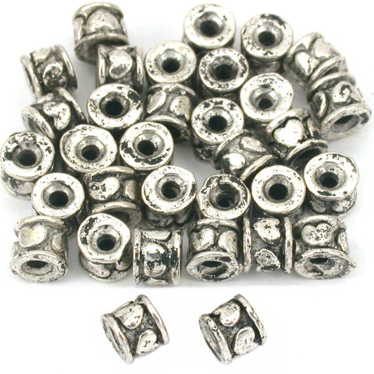 Bali Spacer Heart Beads Antique Silver Plated 5mm 30Pcs Approx.