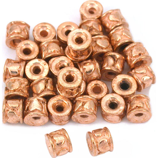 Bali Spacer Heart Copper Plated Beads 5mm 30Pcs Approx.