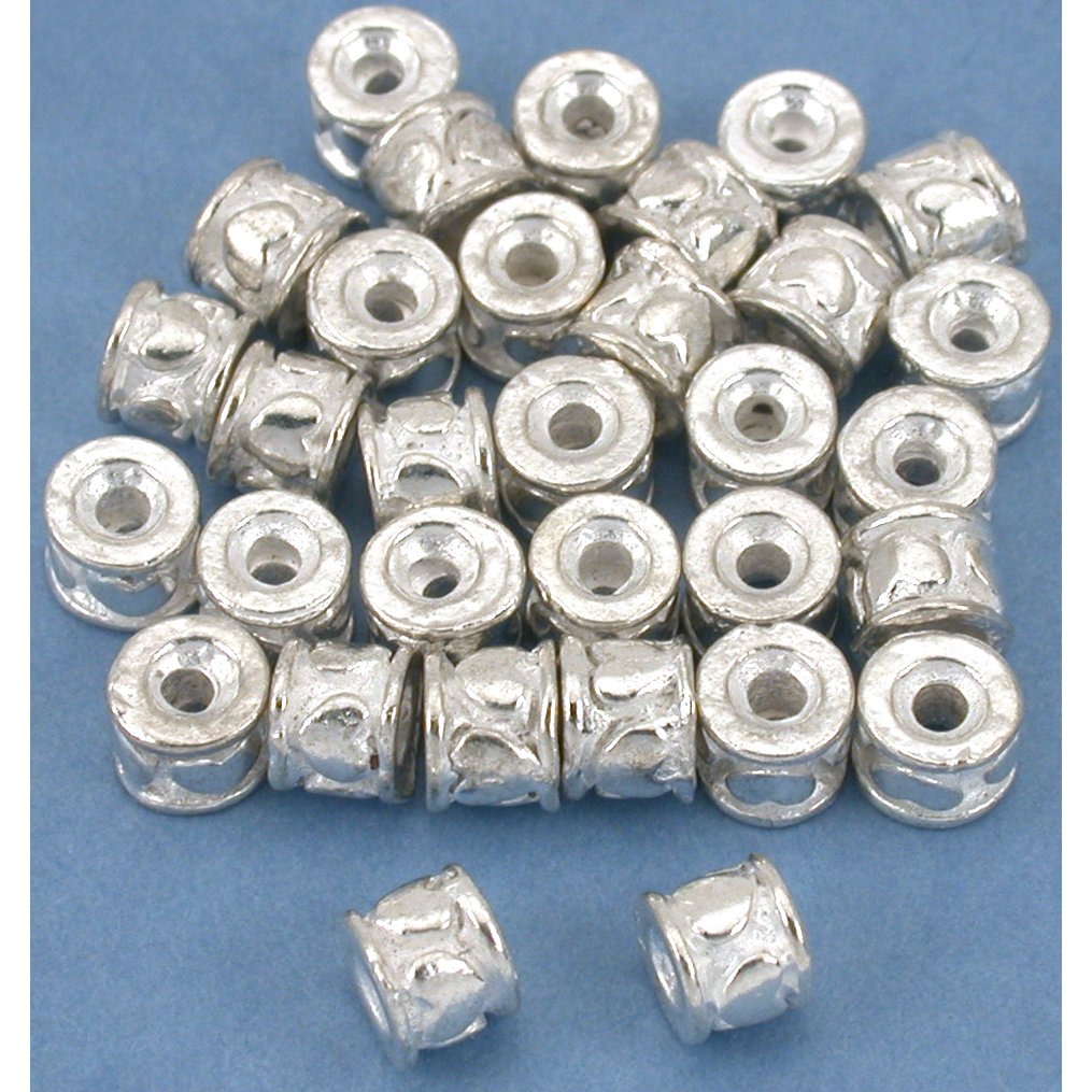 Bali Spacer Heart Beads Silver Plated 5mm 30Pcs Approx.