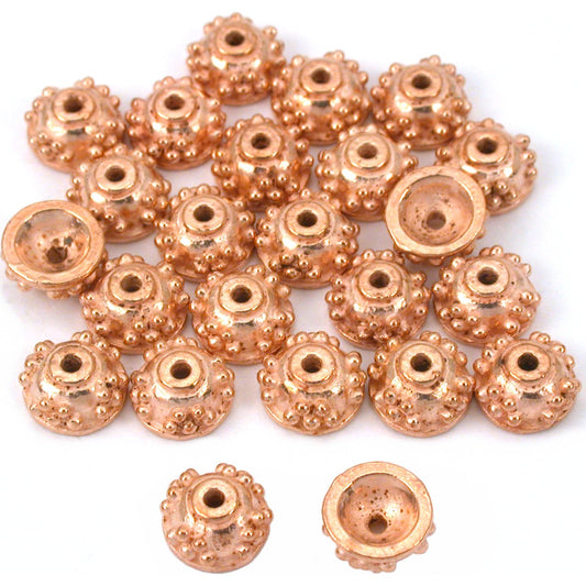 Bali Bead Caps Copper Plated 7mm 24Pcs Approx.