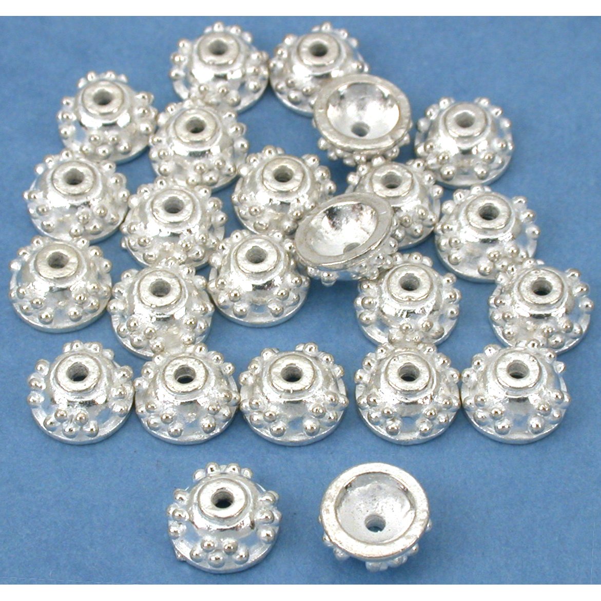 Bali Bead Caps Silver Plated 7mm 24Pcs Approx.
