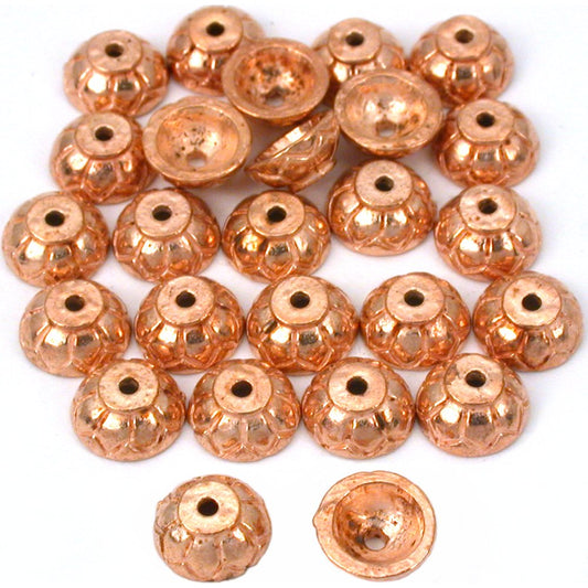 Bali Bead Caps Copper Plated 8mm 25Pcs Approx.