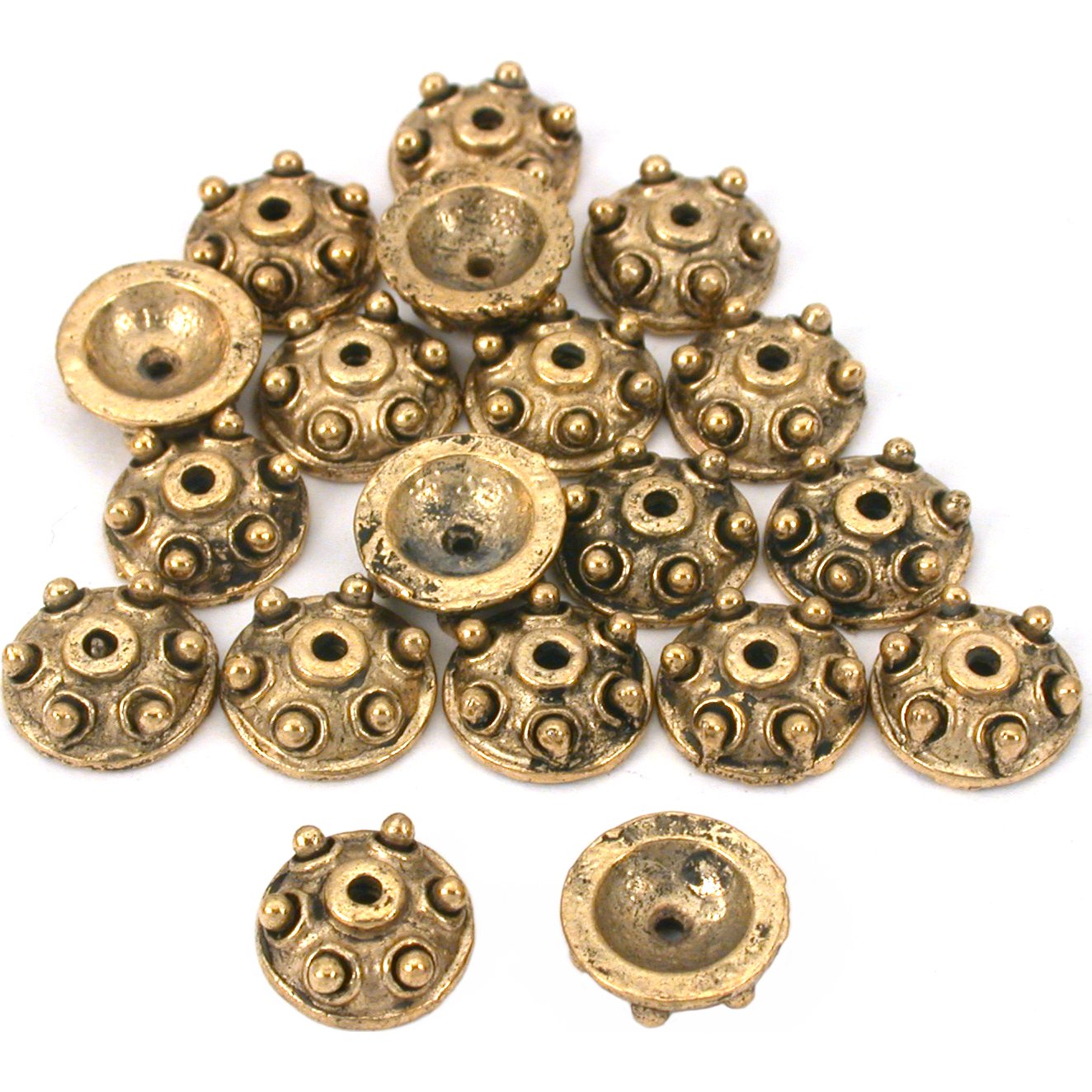 Bali Bead Caps Antique Gold Plated 9.5mm 20Pcs Approx.