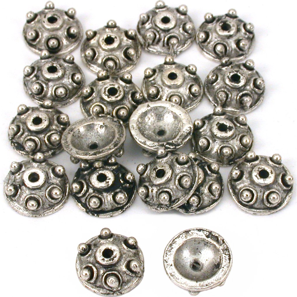Bali Bead Caps Antique Silver Plated 9.5mm 20Pcs Approx.