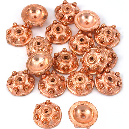 Bali Bead Caps Copper Plated 9.5mm 20Pcs Approx.