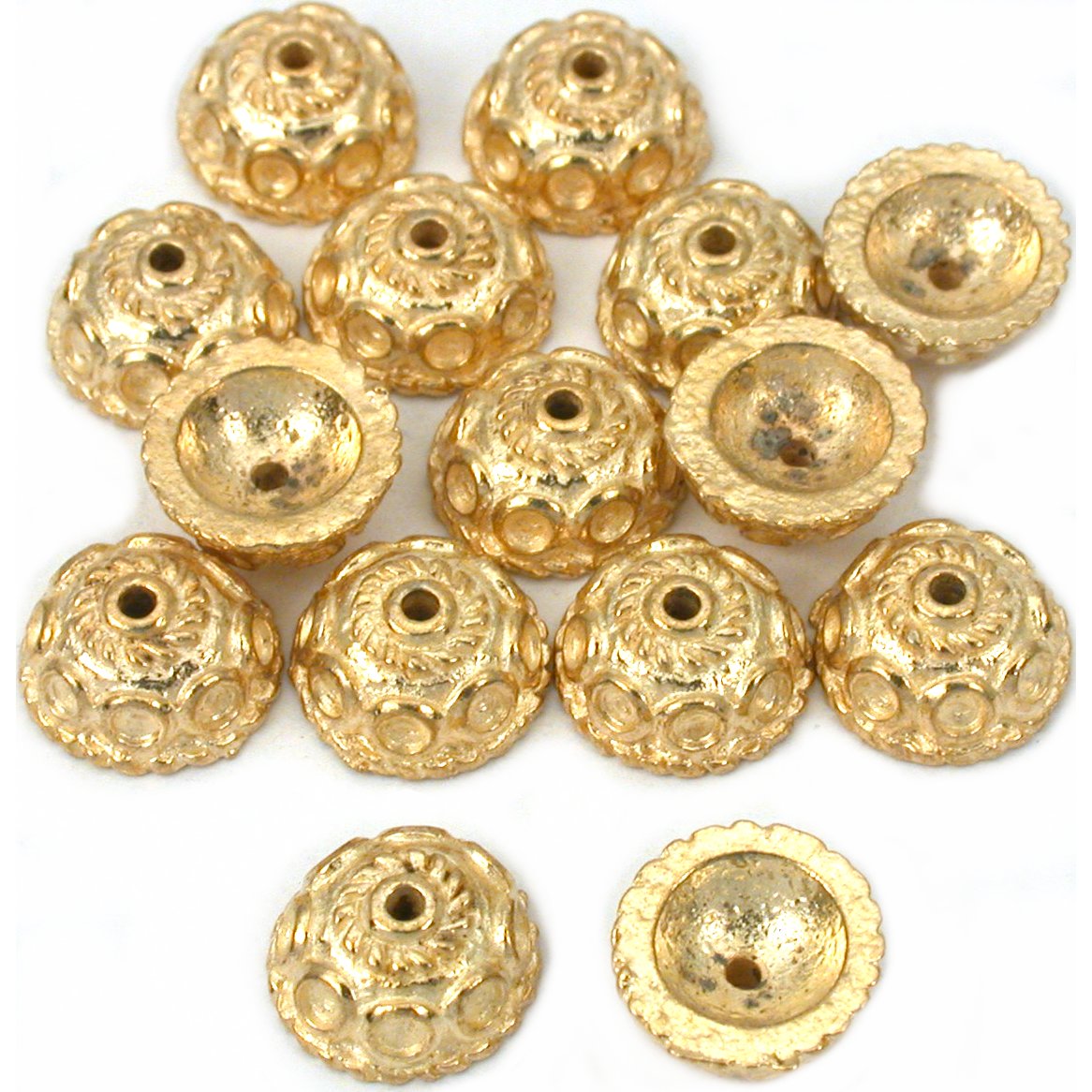 Bali Bead Caps Rope Gold Plated 9.5mm 14Pcs Approx.