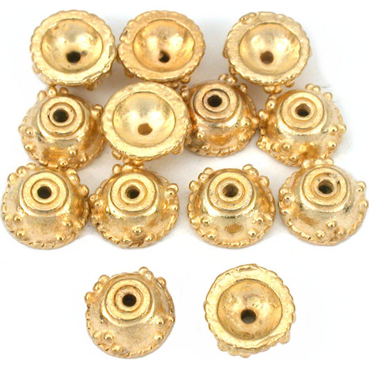 Bali Bead Caps Rope Gold Plated 9.5mm 12Pcs Approx.