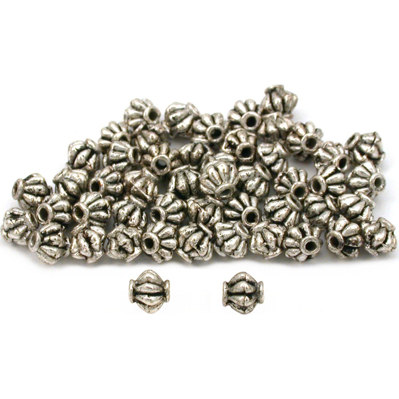 Bali Fluted Beads Antique Silver Plated 5mm 50Pcs Approx.