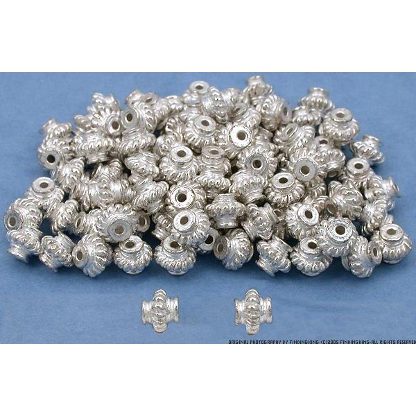 Rope Tube Bali Beads Silver Plated 6.5mm Approx 100