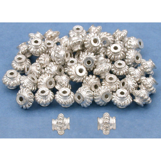 Bali Saucer Beads Silver Plated 6.5mm 50Pcs Approx.