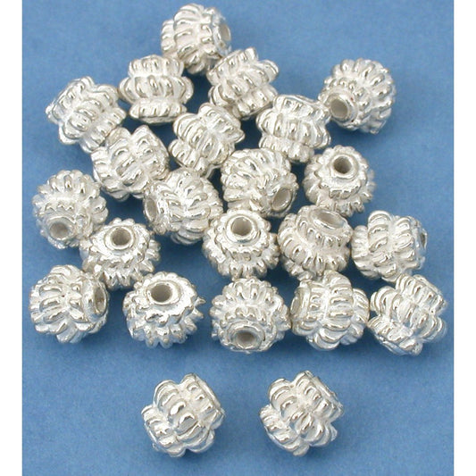 Bali Spacer Beads Silver Plated 6mm 24Pcs Approx.