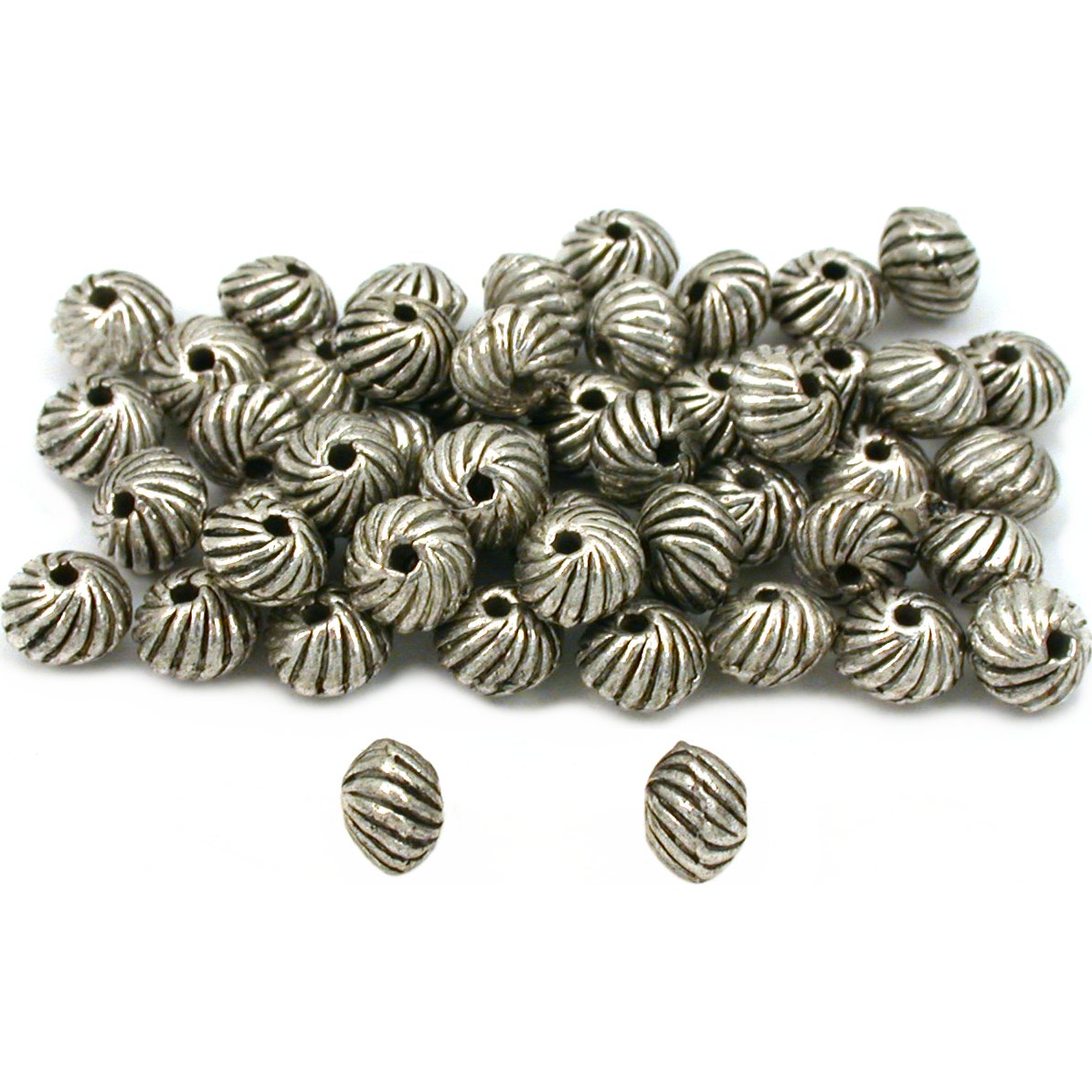 Bali Saucer Beads Antique Silver Plated 6.5mm 50Pcs Approx.