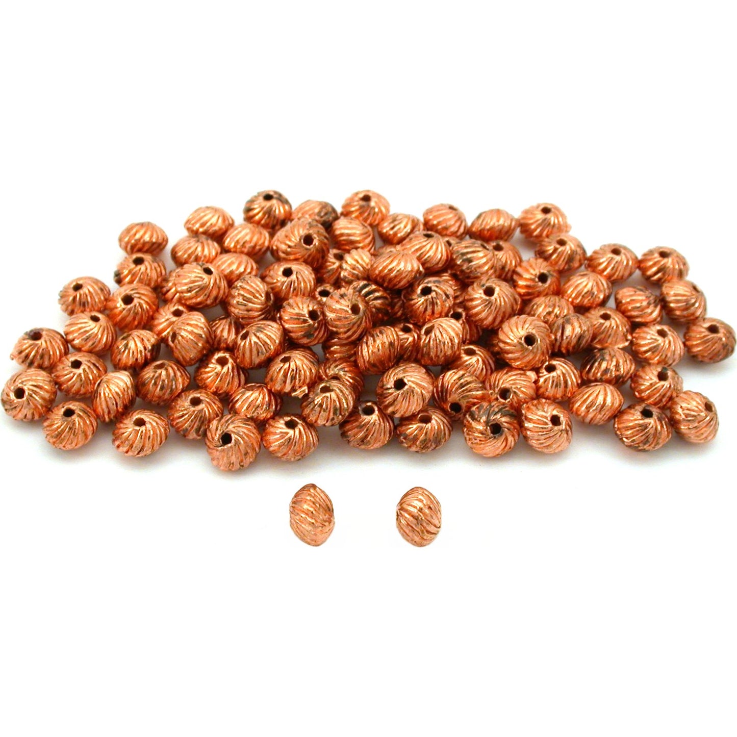 Saucer Bali Beads Copper Plated Parts 6.5mm Approx 100
