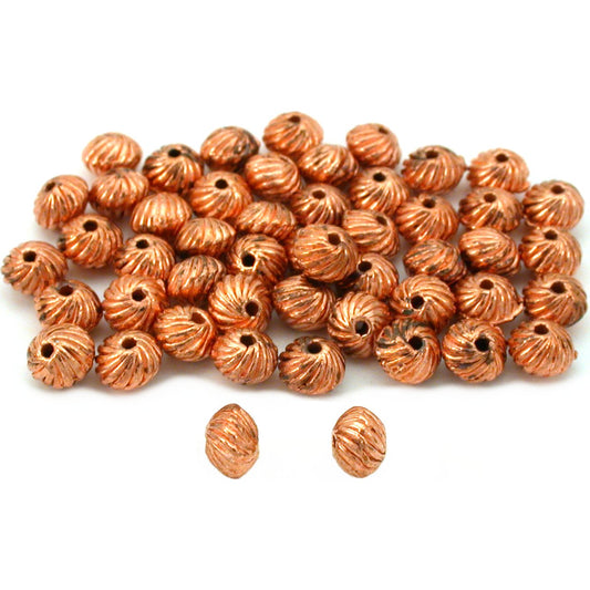 Bali Saucer Copper Plated Beads 6.5mm 50Pcs Approx.