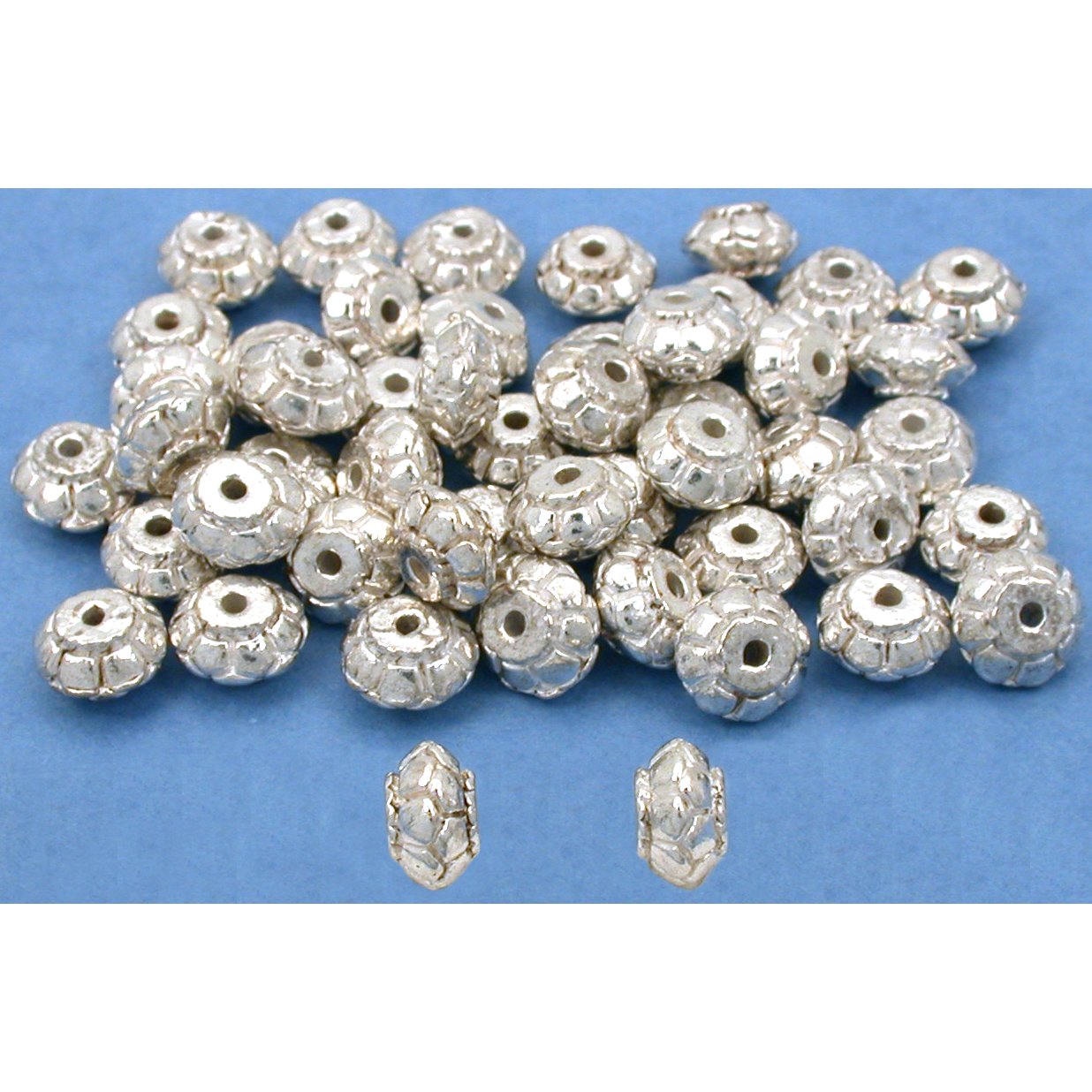 Bali Saucer Beads Silver Plated 7mm 50Pcs Approx.