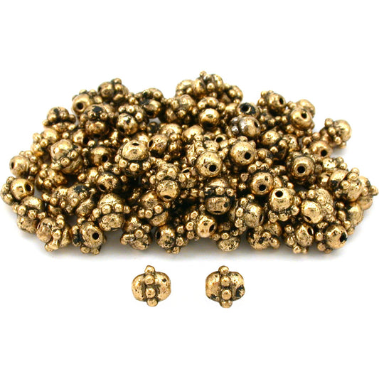 Barrel Bali Beads Antique Gold Plated 7mm Approx 100