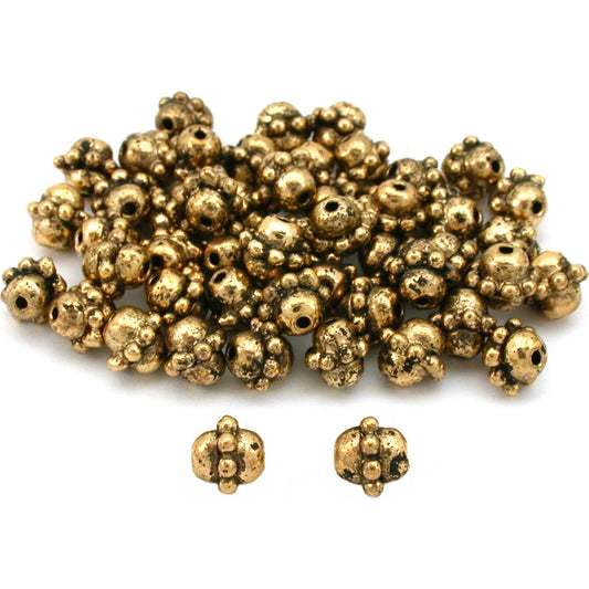 Bali Barrel Antique Gold Plated Beads 7mm 50Pcs Approx.