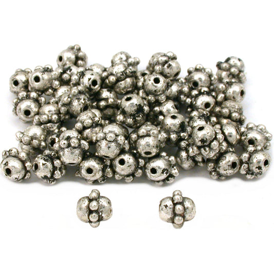 Bali Barrel Beads Antique Silver Plated 7mm 100Pcs Approx.