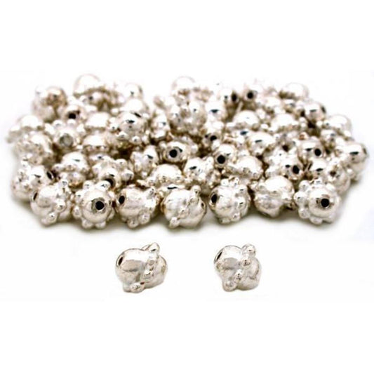 Bali Barrel Beads Silver Plated 7.5mm 50Pcs Approx.